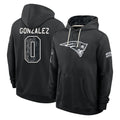 NE.Patriots #0 Christian Gonzalez Player 2026 Black Logo Pullover Hoodies Limited Game Ndoa Stitched Jerseys